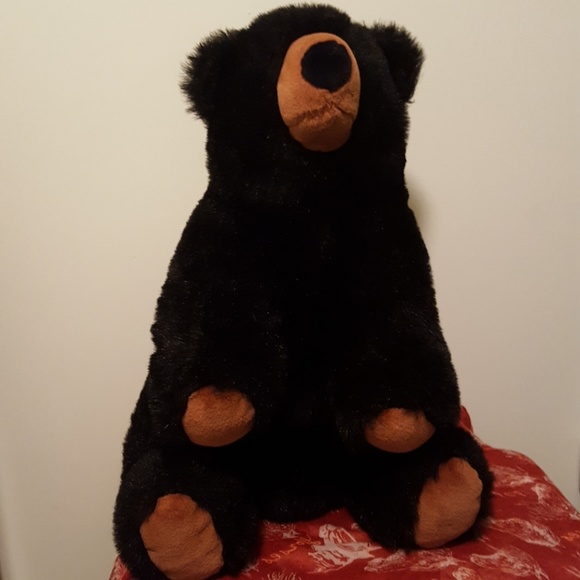 big black stuffed bear